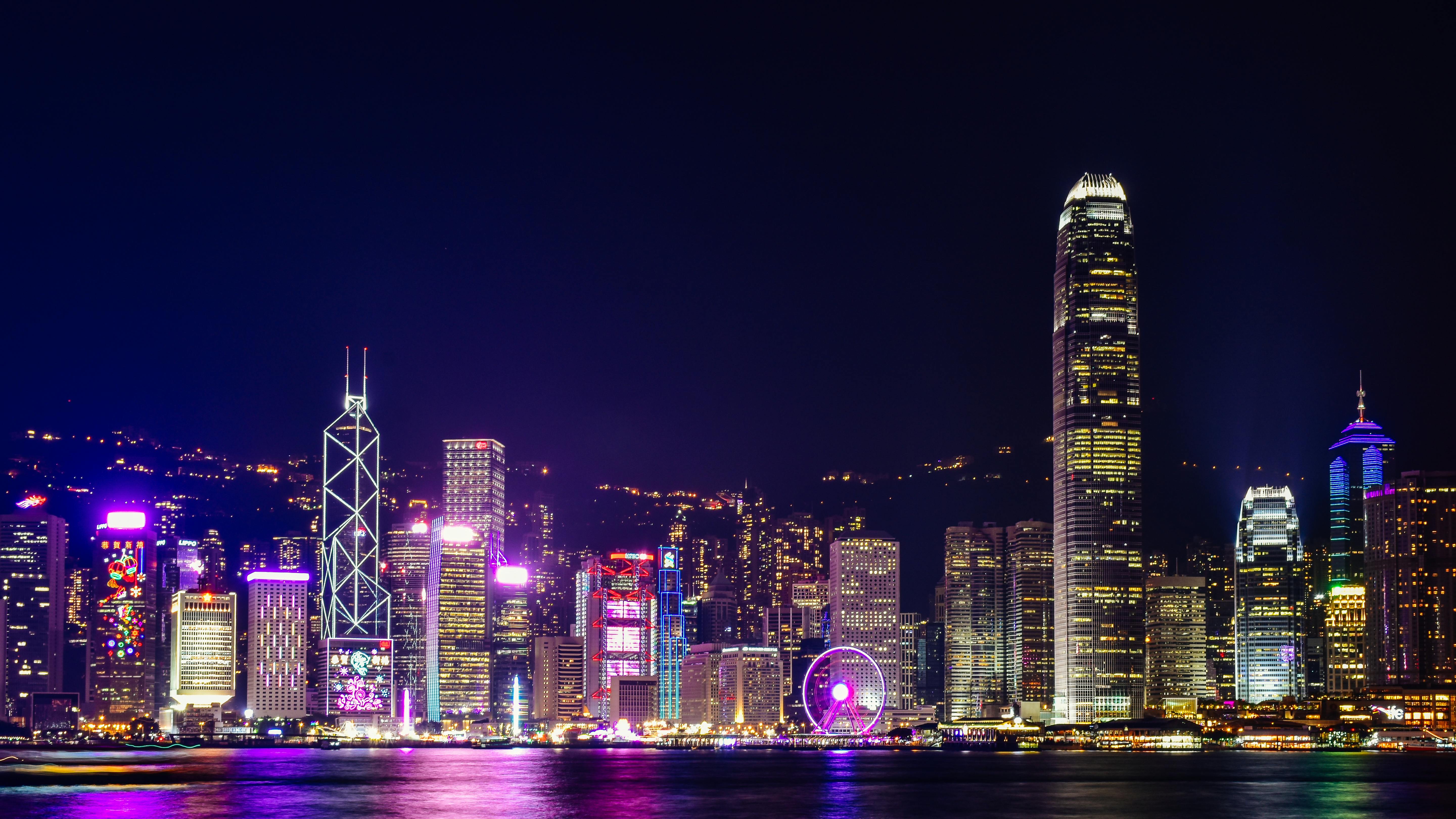 Hong Kong Victoria Harbour at night